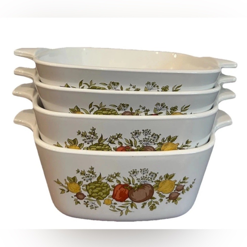 Vintage Corning Ware Casserole Dish Spice Of Life Lot P-43-B P-41-B No Lid Small
